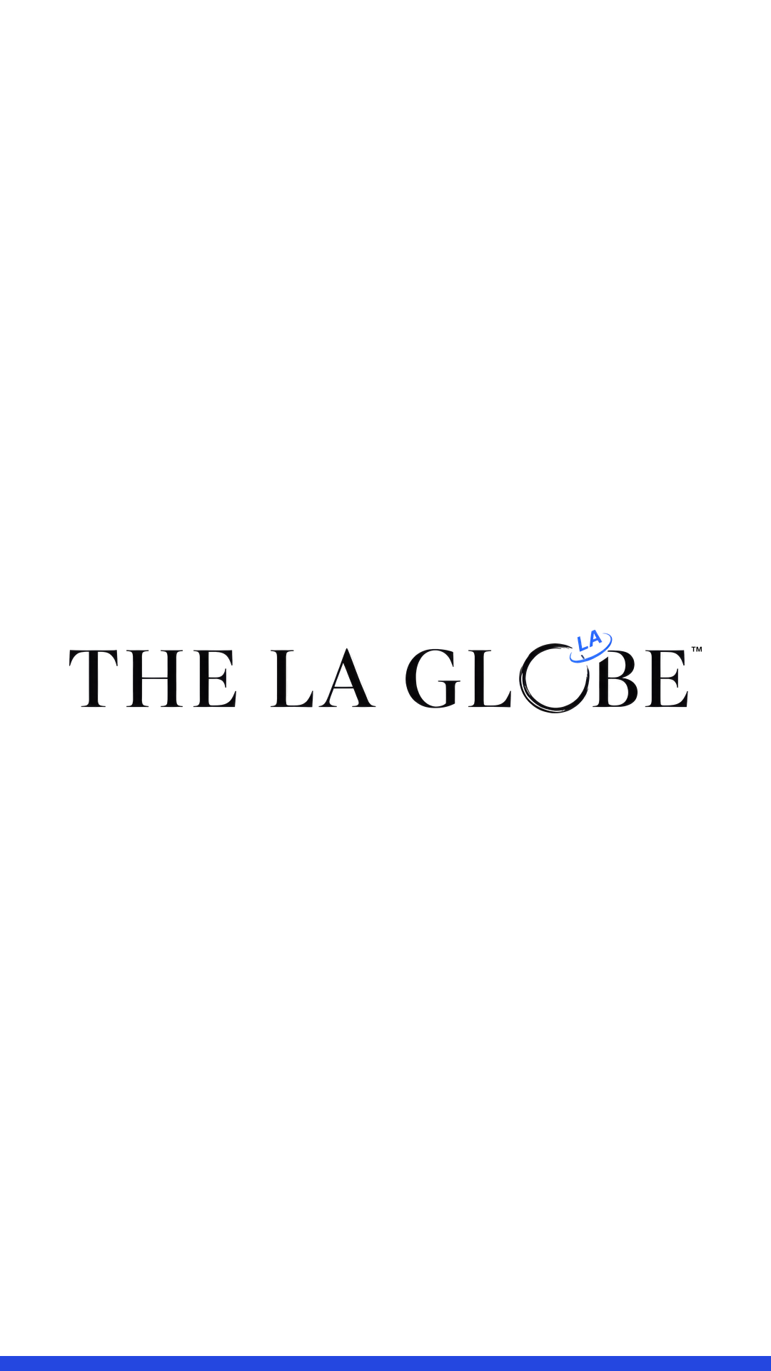 Vertical story frame — The LA Globe wordmark on white