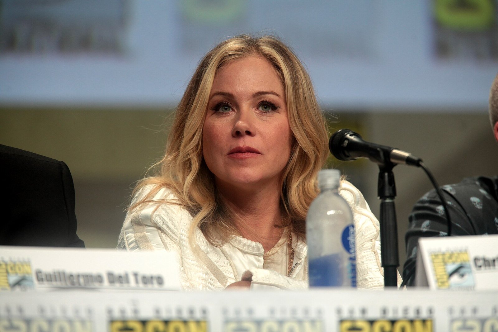 Christina Applegate speaking at the 2014 San Diego Comic Con International, for "The Book of Life", at the San Diego Convention Center in San Diego, California on July 25, 2014.