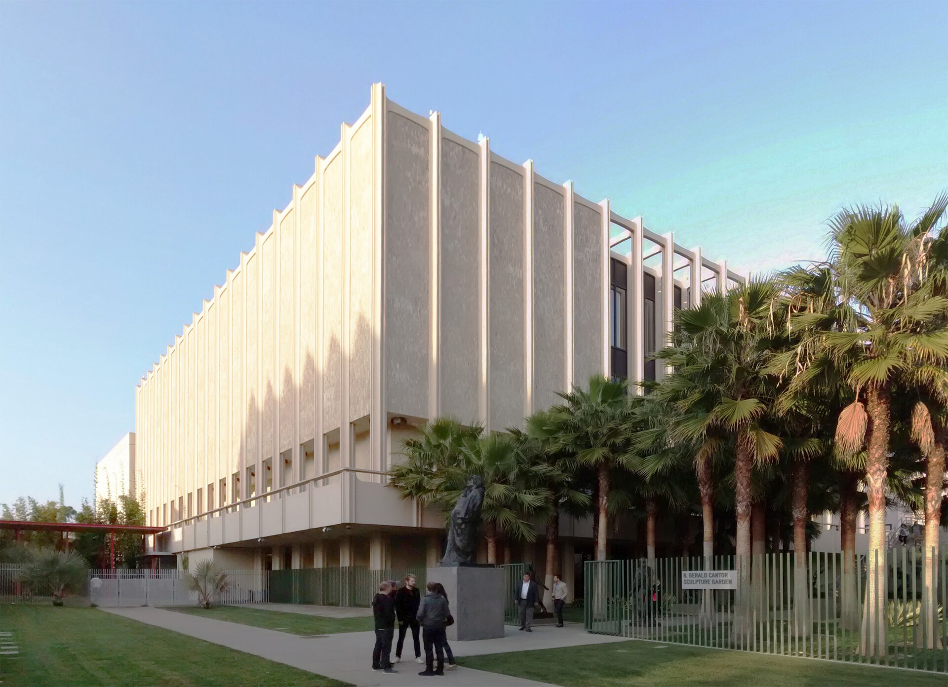 The Los Angeles County Museum of Art with palm trees