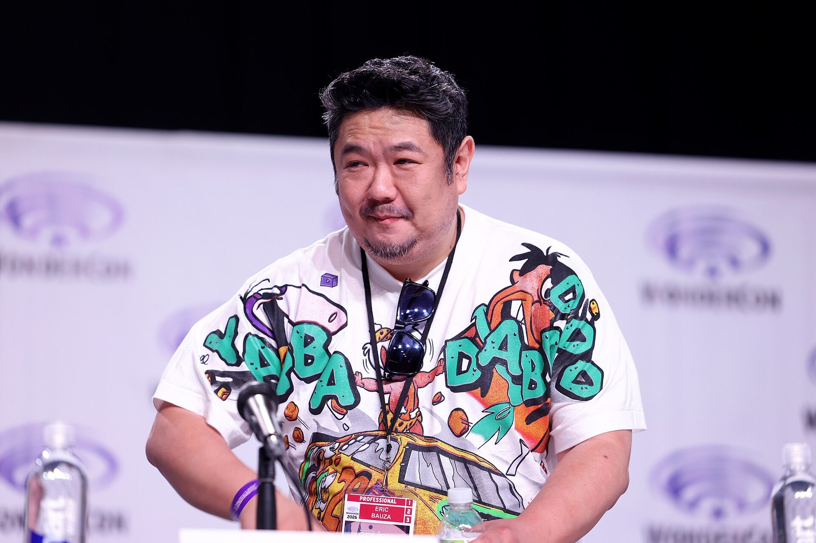 Eric Bauza speaking at the 2026 WonderCon at the Anaheim Convention Center in Anaheim, California.