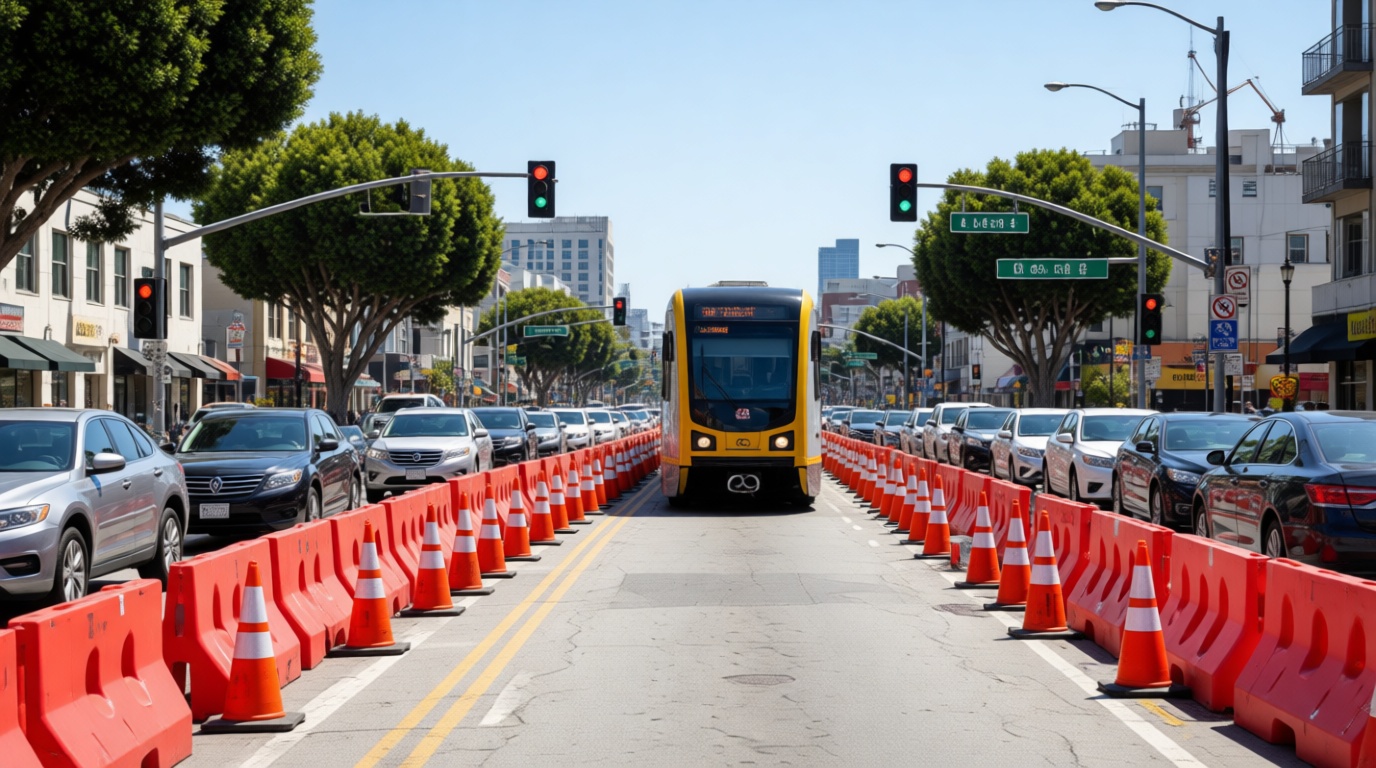 Street construction on Wilshire