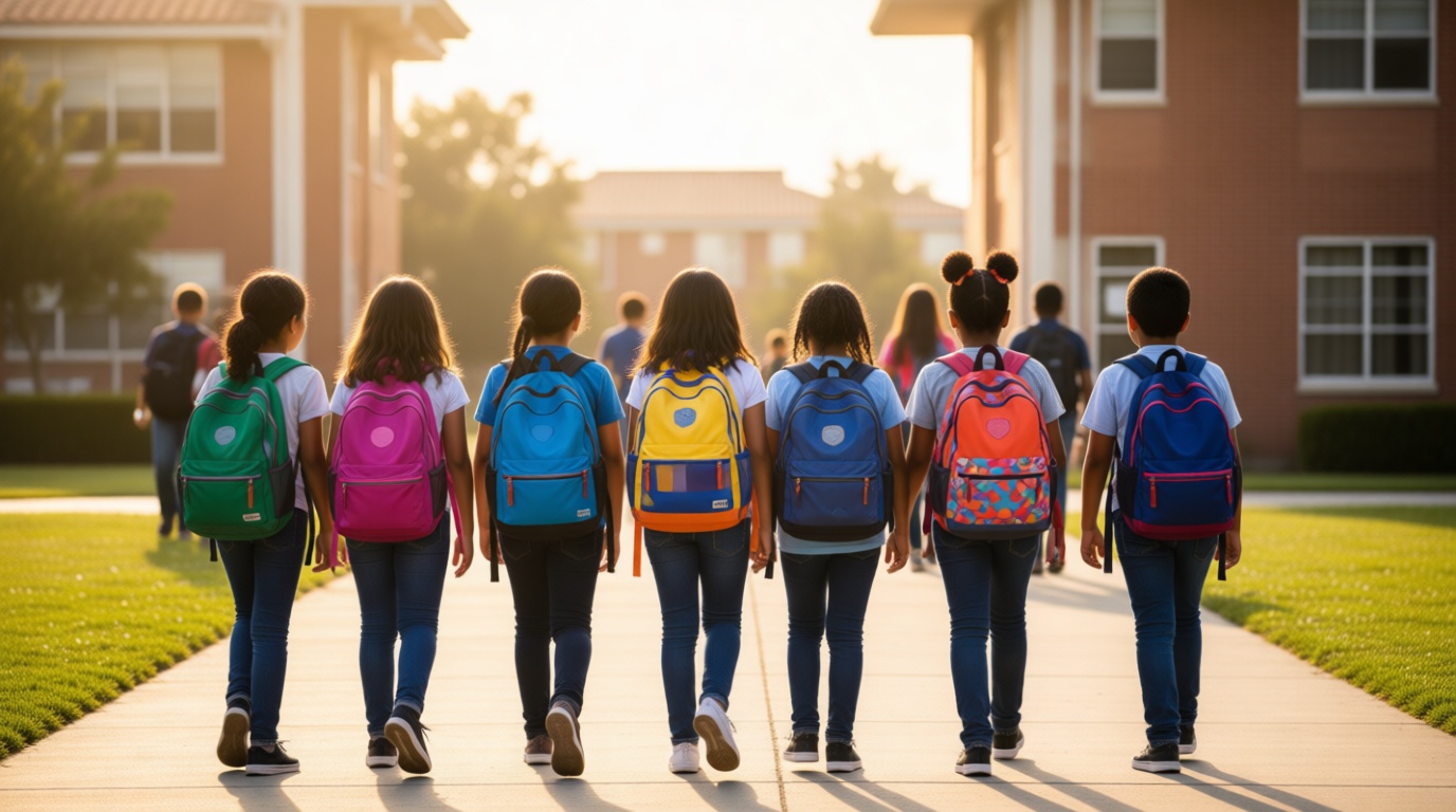 Students outside school