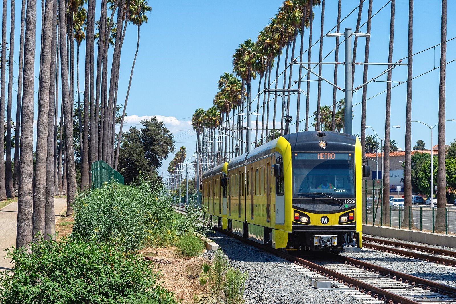 A Metro K Line train on Florence Avenue, photographed in August 2022.