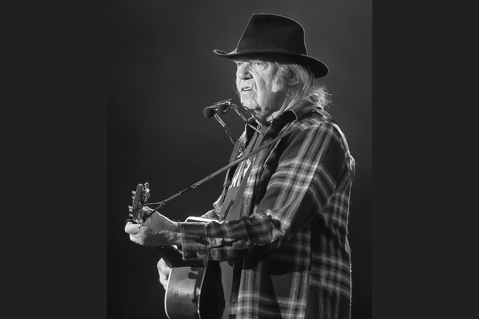 Neil Young and Promise of the Real at the main stage of Stavernfestivalen in Norway in July 2016.