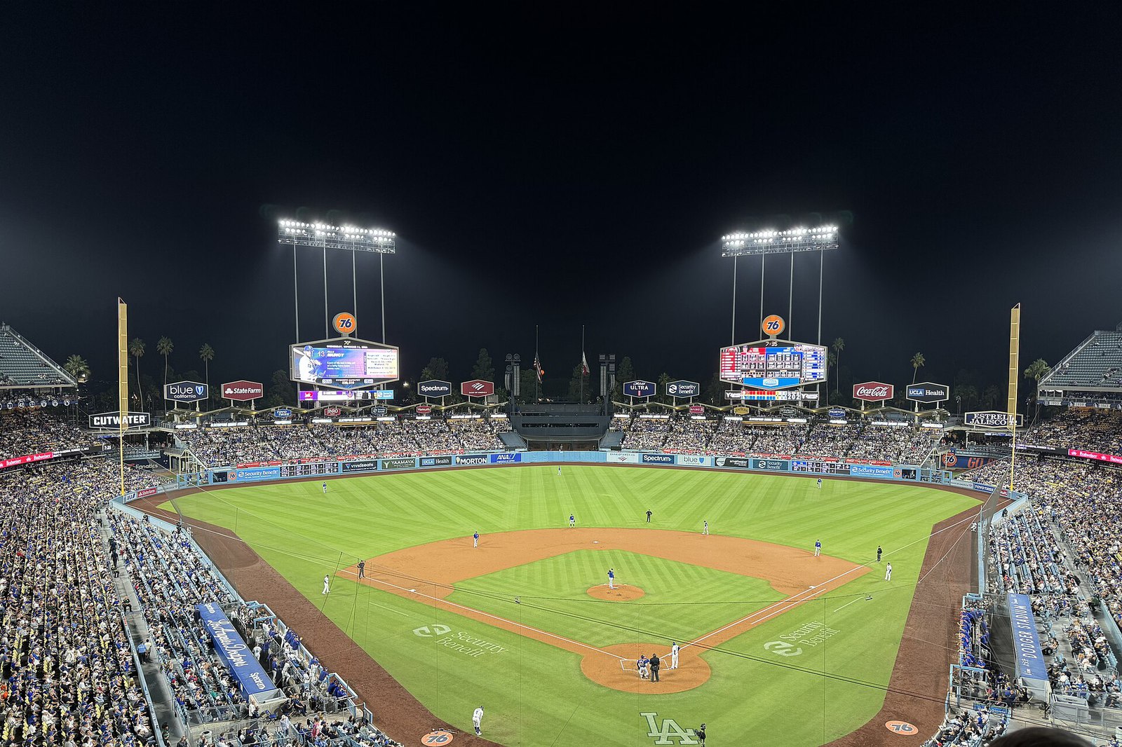 Dodger Stadium night game on September 11, 2024.