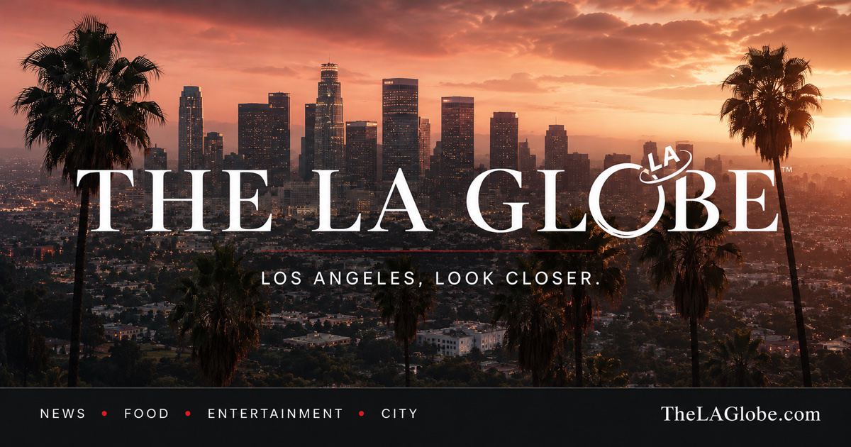 Link preview card — the downtown Los Angeles skyline at sunset behind the wordmark and the line Los Angeles, look closer