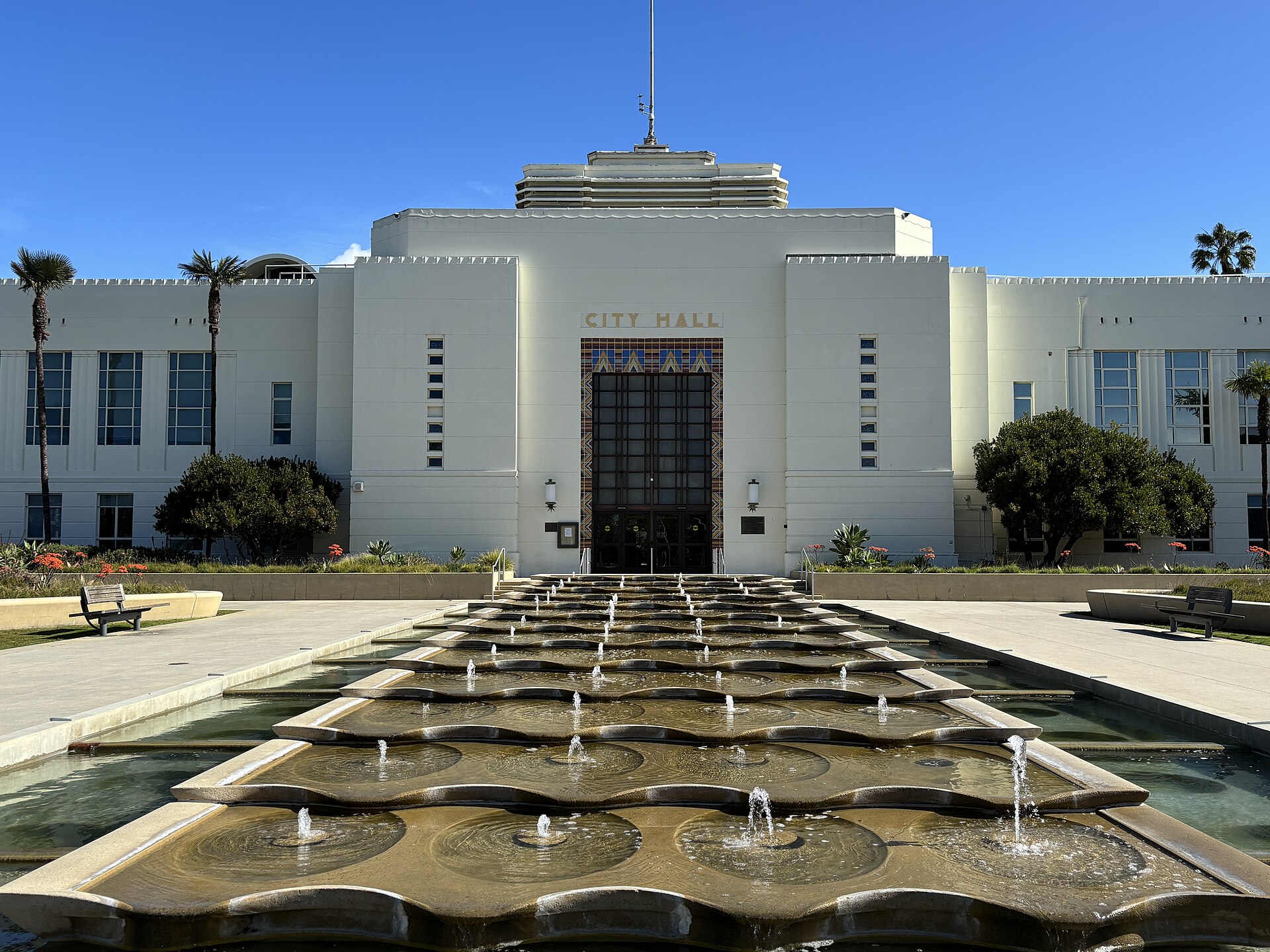 The exterior of Santa Monica City Hall