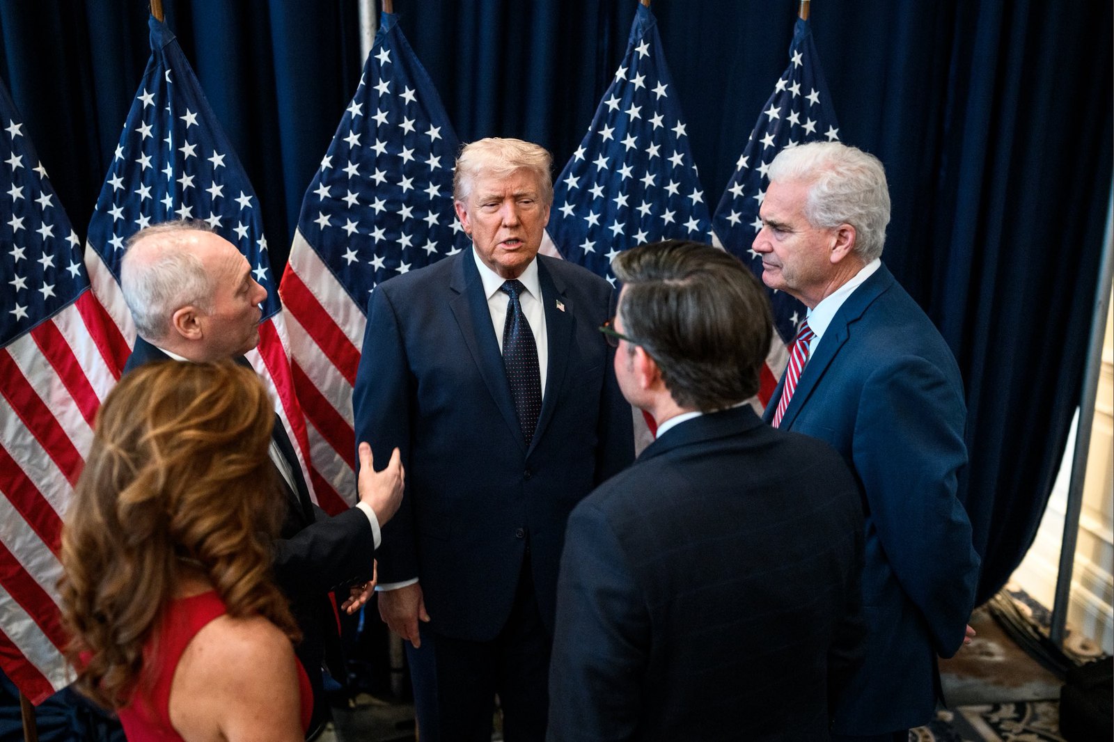 Donald Trump with House Republican leadership in March 2026, in a photograph from the Office of the Speaker